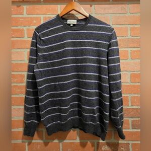Neiman Marcus Cashmere Sweater - Charcoal and Gray/purple StripesXXL SKU93